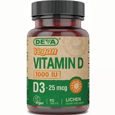 Deva Vegan Vitamin D3 1,000 Iu (25 mcg) 90 Tabs
