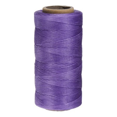 Flat Leather Sewing Waxed Thread, 284 Yards / 260m 0.8mm 150D, Purple