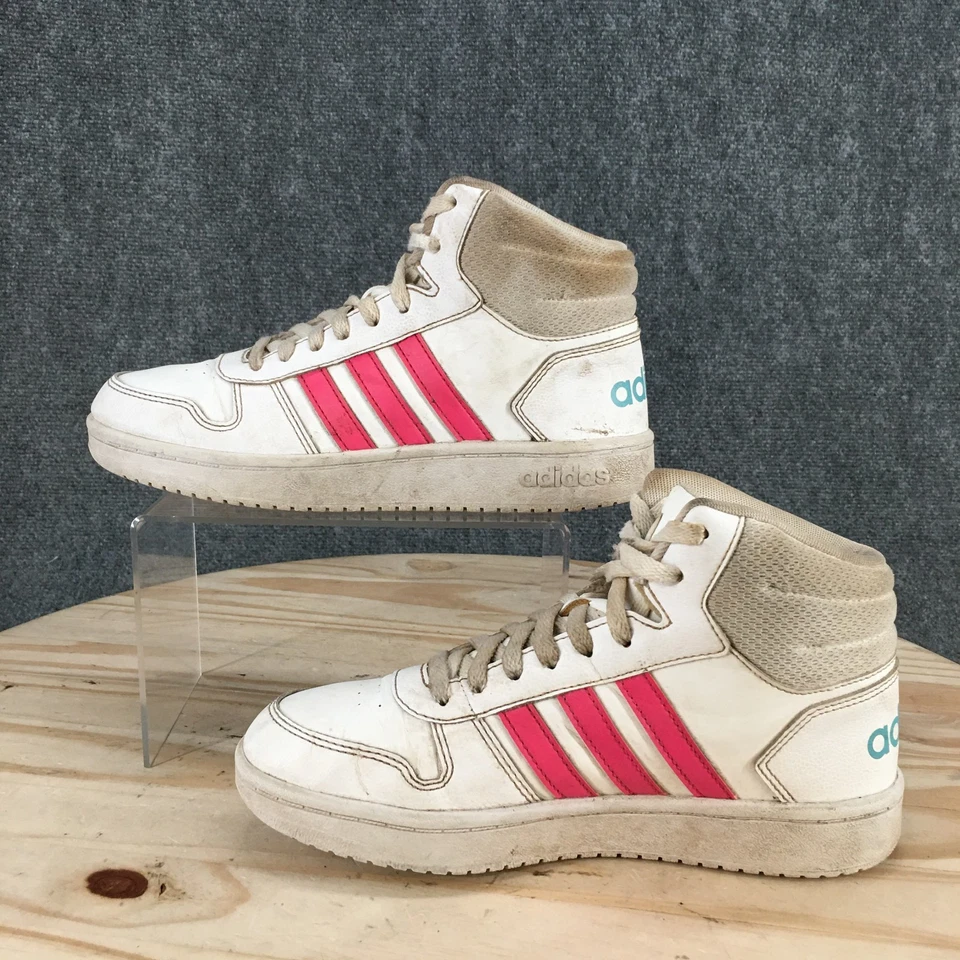 Adidas Shoes Mens 6 Hoops 2.0 Mid Sneakers White Lace Up Comfort Athletic FW8235 - Image 2 of 4