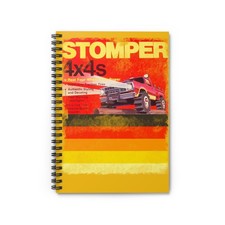 Stomper 4x4 Truck Spiral Notebook  Retro Stripes, Ruled Journal