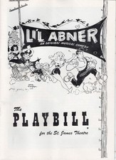 1957 PLAYBILL - Li'l Abner - St James Theatre New York - Edie Adams, Tina Louise