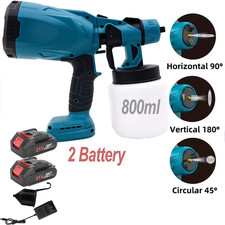High Pressure Cordless Paint Sprayer With 2 Batteries Electric HVLP Spray Gun US