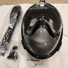 Full Face Snorkel Mask 180  with Panoramic View Anti-Fog, Anti-Leak Med New 1033
