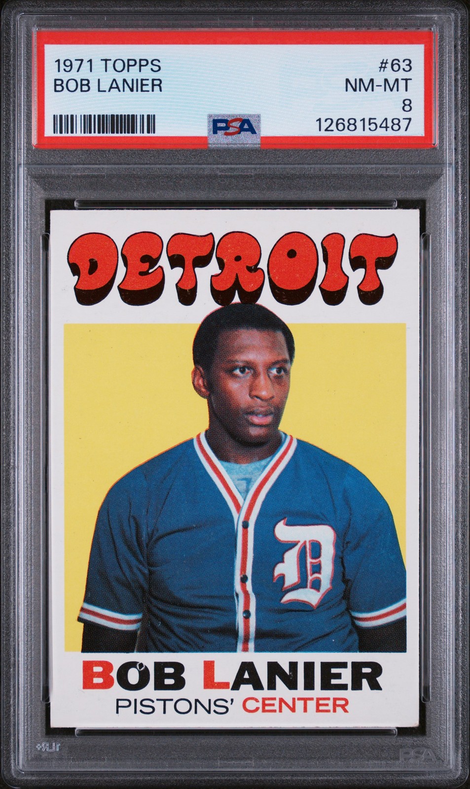 1971 TOPPS #63 BOB LANIER PSA 8