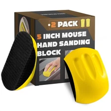 Mouse Sanding Blocks 2 PCS for Wood Auto Body Hand Woodworking Tool Sander