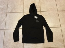 SMALL STAIN Quiksilver Black Gridliner Hoodie Men  s Size Small New Quicksilver