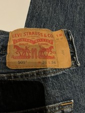 Levis 501 36x34 Medium Dark Wash Blue Denim Jeans Made in Mexico