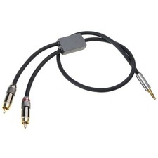 Male Cable 3.5mm to 2 Male Auxiliary Adapter Stereo Splitter Cable Gold Plate