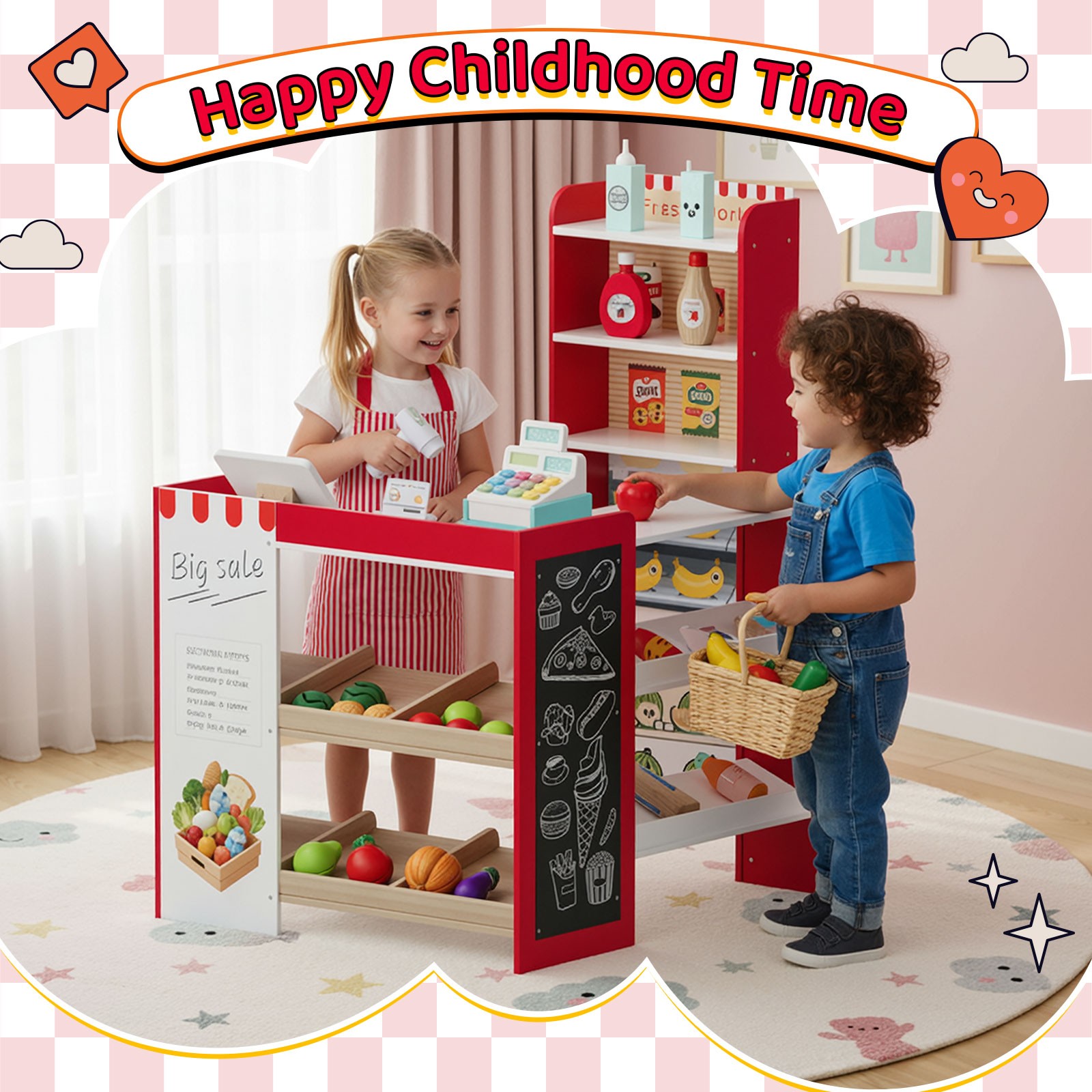 Supermarket Toy Set W/ Chalkboard