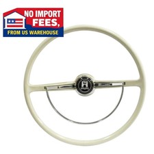 Complete Ivory Steering Wheel For Vw Bug Beetle Ghia Type 3 1962-1971 Assembly