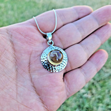Natural Citrine Pendant in 925 Sterling Silver, Gemstone Pendant, Ships From USA