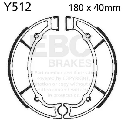 EBC Brake Shoes Y512 Rear - Fits YAMAHA XZ 550 1982-84