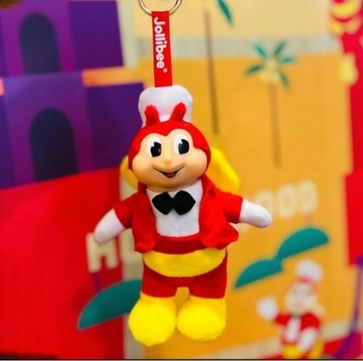 Jollibee Plush Bag Charm Keychain Red Yellow Detachable Cute