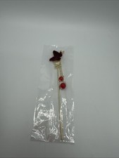 Pic À Chignon Doré Papillon Rouge Perles Accessoire Cheveux Élégant Femme Neuf