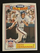 1987 Topps Glossy “1986 All-Star” Keith Hernandez Baseball Card #2 Mets VG O/C
