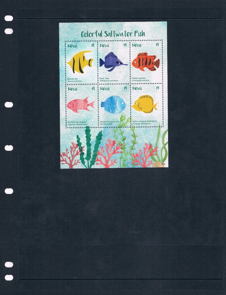 Valor Scott de $18,00 - 2018 NEVIS peces agua salada s/s mar Caribe CV MNH NH UMM Foto 2 de 4