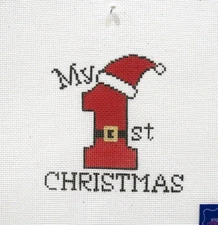 KCN / Ziggy Designs My First Christmas Ornament Handpainted Needlepoint Canvas
