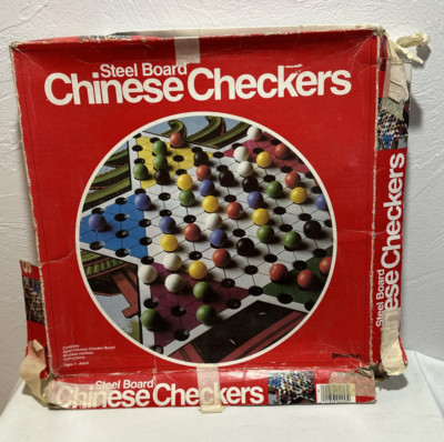 Pressman 1979 Chinese Checkers Board Game Mixed Marbles/gameboard decor