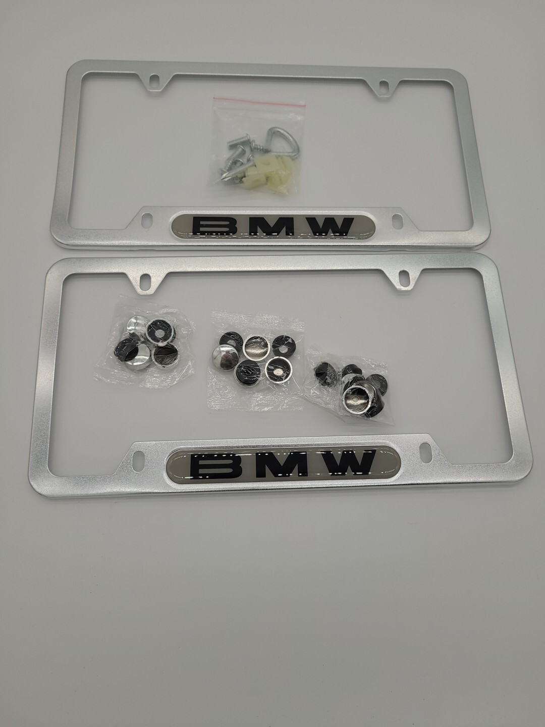 2 Pack Silver BMW License Plate Frame With Hardware And Screw Driver | eBay