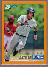 2021 Bowman Heritage Chrome Orange Refractor #177 Antonio Gomez (NYY)/25