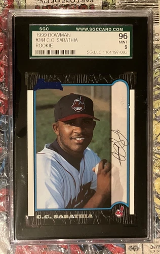 1999 BOWMAN INDIANS YANKEES C.C. SABATHIA ROOKIE RC #344 SGC MINT 9 FASTSHIPPING