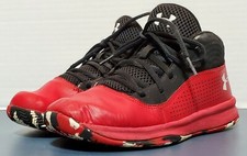 Under Armour GS Lockdown 4 Red/Black Basketball Shoe Youth 2.5 Y US / 34 EU