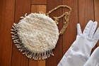 Women Sz M/L Black Retro Flapper Dress  Vintage Hat Gloves Accessory 4 Pieces — photo 6