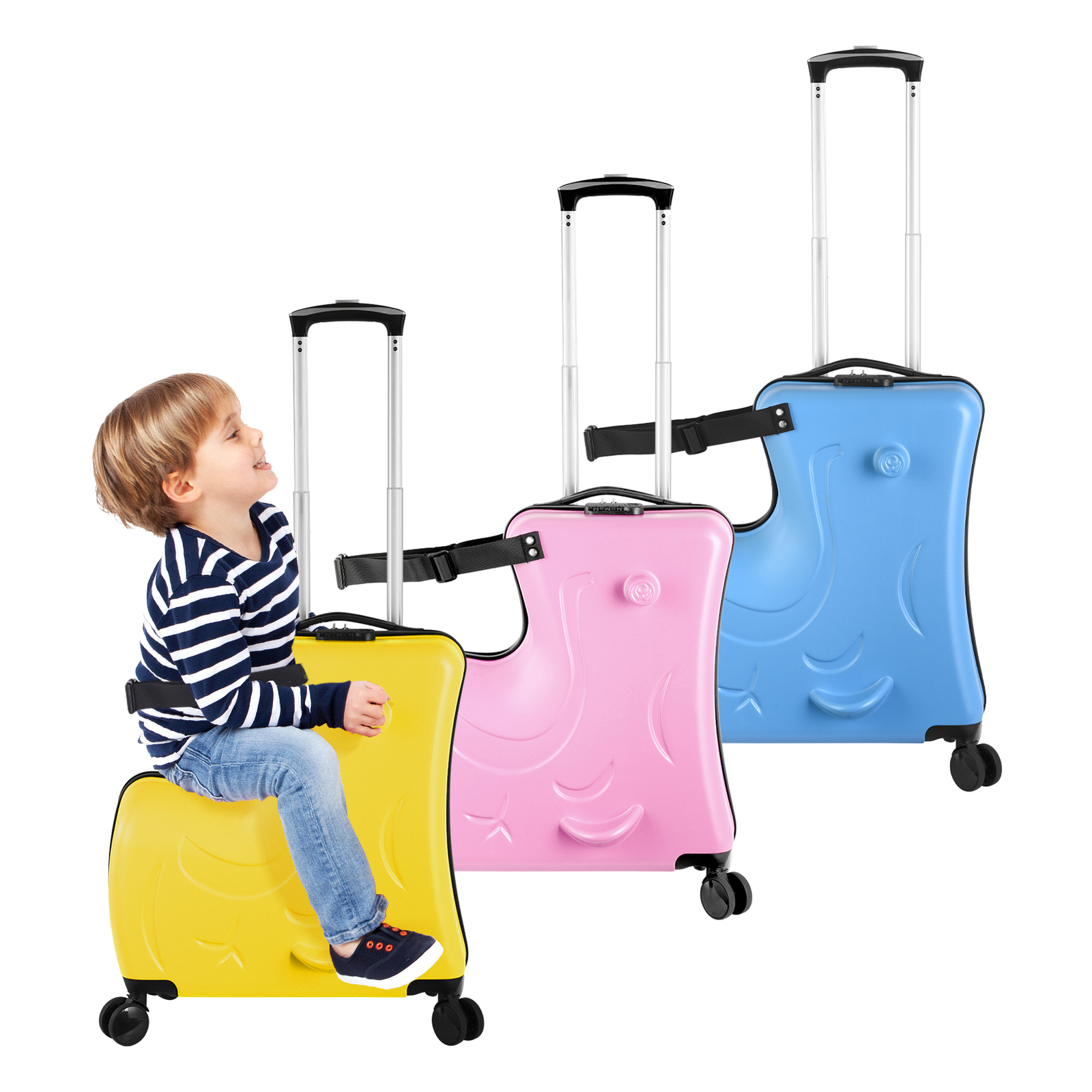 Premium Toddler Ride-On Luggage with Ergonomic Handle & Secure Harness System