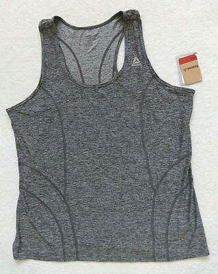 Reebok Racerback Tank Top Women's Size 1X Gray Workout Running Training Wicking