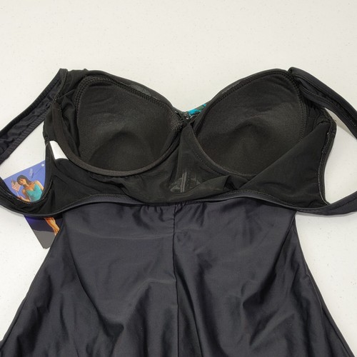 Carol Wior Bathing Suit Shirred Front Underwire Pool / Beach Swimsuit Size 16 - Picture 2 of 9