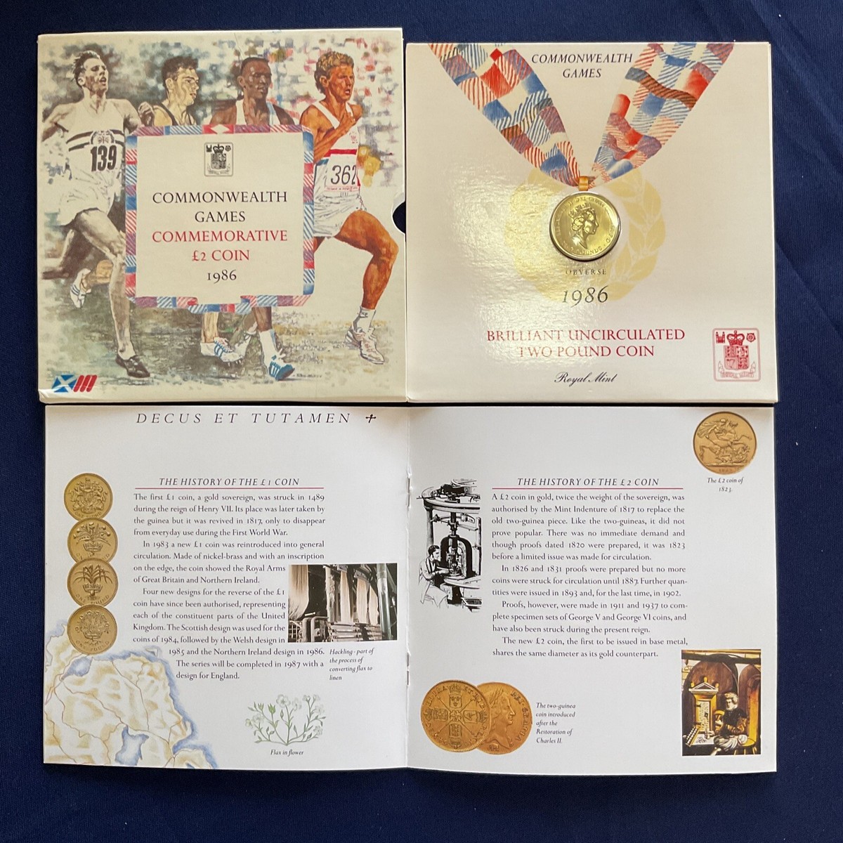 Uncirculated 1986 United Kingdom Commonwealth Games 2 Pounds