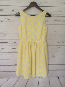 yellow dress white polka dots