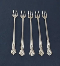 ONEIDA stainless KATRINA, 5 cocktail forks, Shiny & bright! LotAa2