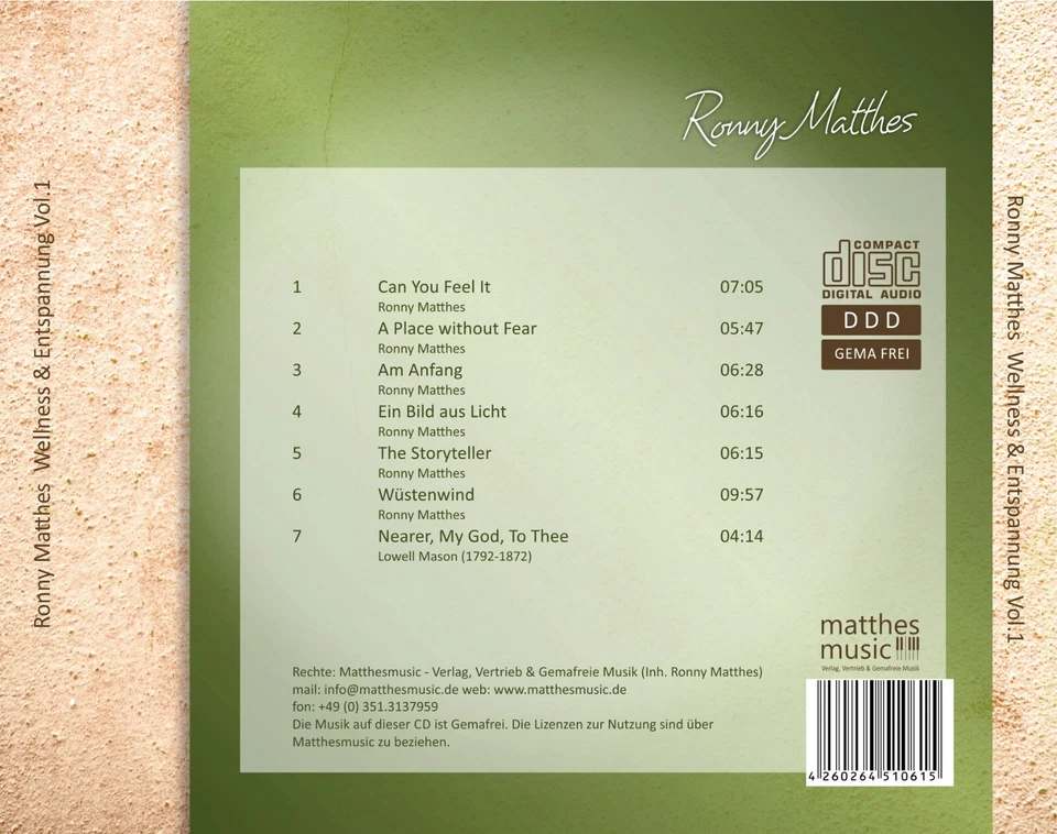 Wellness & Entspannung, Vol. 1 - Gemafreie Entspannungsmusik von Ronny Matthes - Bild 2 von 4