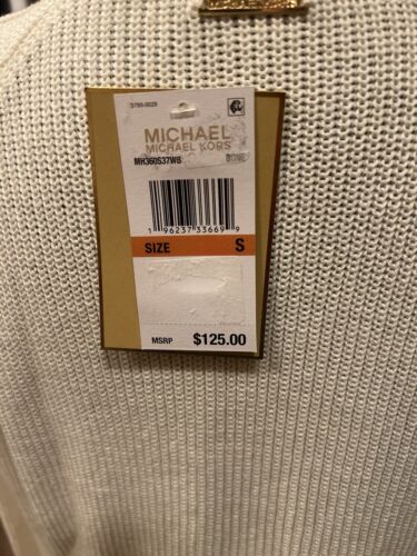 Michael Kors NWT Sweater Size Small Gold MK At Shoulders ($125 In Store) - Picture 3 of 5