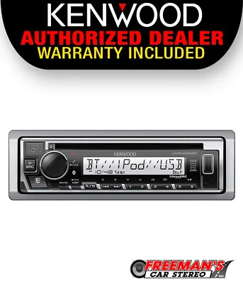 Kenwood KMR-D382BT 1-DIN Marine CD Receiver with Bluetooth, SiriusXM Ready