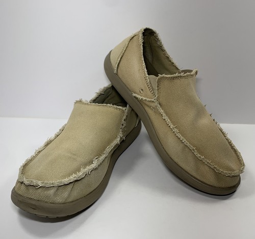 Shoes 10128 Tan Canvas Loafer Size 