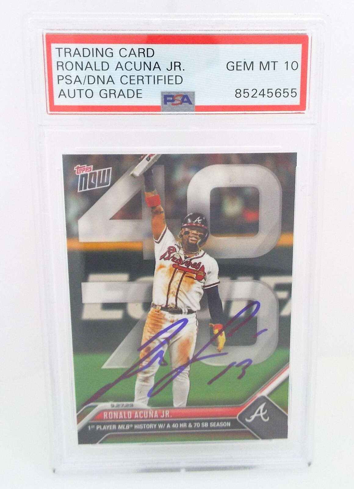 Ronald Acu a Jr. Autographed Signed Atlanta Braves Ronald Acuna Jr. - CARD - #927 - PSA Gem Mint 10 ~#0276 