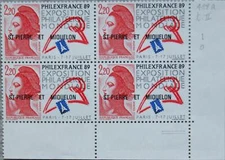 ST. PIERRE MIQUELON SPM 1988 561 510 4x PHILEXFRANCE 89 Paris Marianne SPM Original Box**