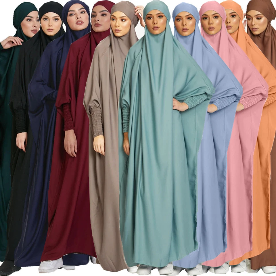 Islamic Muslim Abaya Ramadan Women Long Dress Prayer Dubai Kaftan Niqab Overhead - Imagem 3 de 4