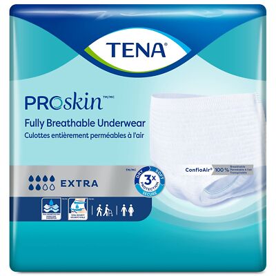 TENA Extra 2XL Unisex Adult Absorbent Disposable Incontinence Underwear, 68'' to
