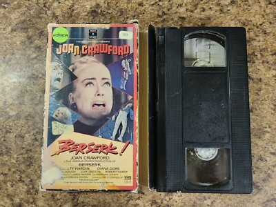 1967, BERSERK, (1987, VHS), JOAN CRAWFORD, TY HARDIN, Columbia