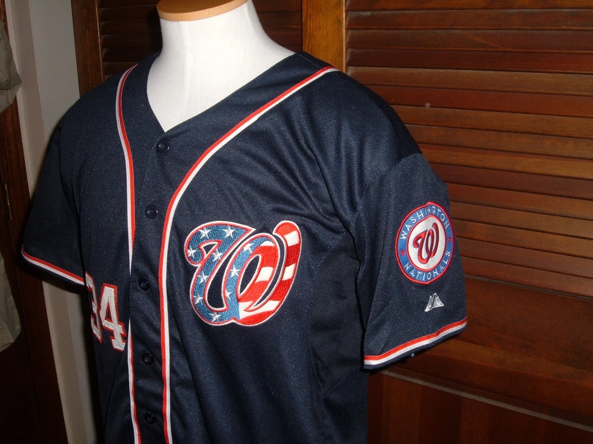 Bryce Harper Washington Nationals Majestic Cool Base Stars Stripes Jersey  Sz 48