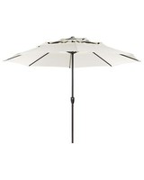 Sonnenschirm Beige Achteckig 285 Cm Mit Kurbel Stahlgestell Modern Bibione