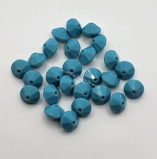 Swarovski Crystal Turquoise Flat Bicone 5307 Beads; 5mm 24pc or 7mm 12pc 