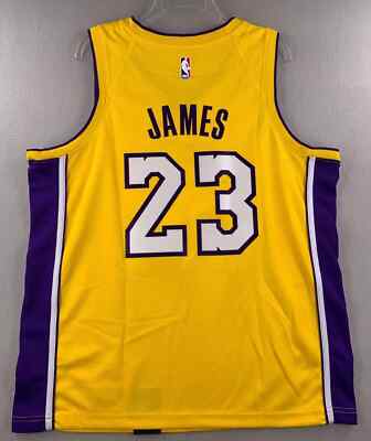NBA Lebron James Lakers ユニフォーム ナイキ L LEBRON JAMES Los Angeles LA LAKERS Nike KB Logo Gold SWINGMAN