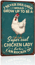 Vintage Chicken Coop Wall Decor Farmhouse Metal Tin Sign Funny Chicken Sign