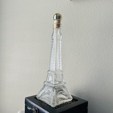 Eiffel Tower Paris France Bottle Flask Art Deco Architecture Glass Vase
