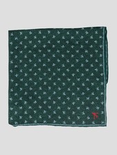 NEW ISAIA GREEN SILK POCKET SQUARE ONE SIZE I314