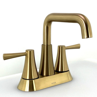 MOEN Ronan 84025BZG Bronzed Gold 2-Handle 4'' Centerset Bathroom Faucet   +Drain